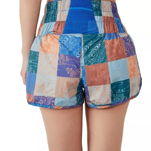 NWT! FP Movement by Free People The Way Home Cobalt Patches Printed Shorts💛 - Picture 2 of 7